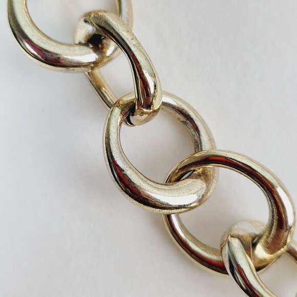 Talbots Thick Heavy Chain Link Necklace Round Circles Weighty Business Casual - Picture 5 of 8